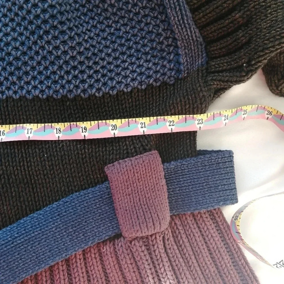 Wildfox Barb Chunky Knit Jacket Colourblock Cardigan with Waist Tie Small - Picture 11 of 16